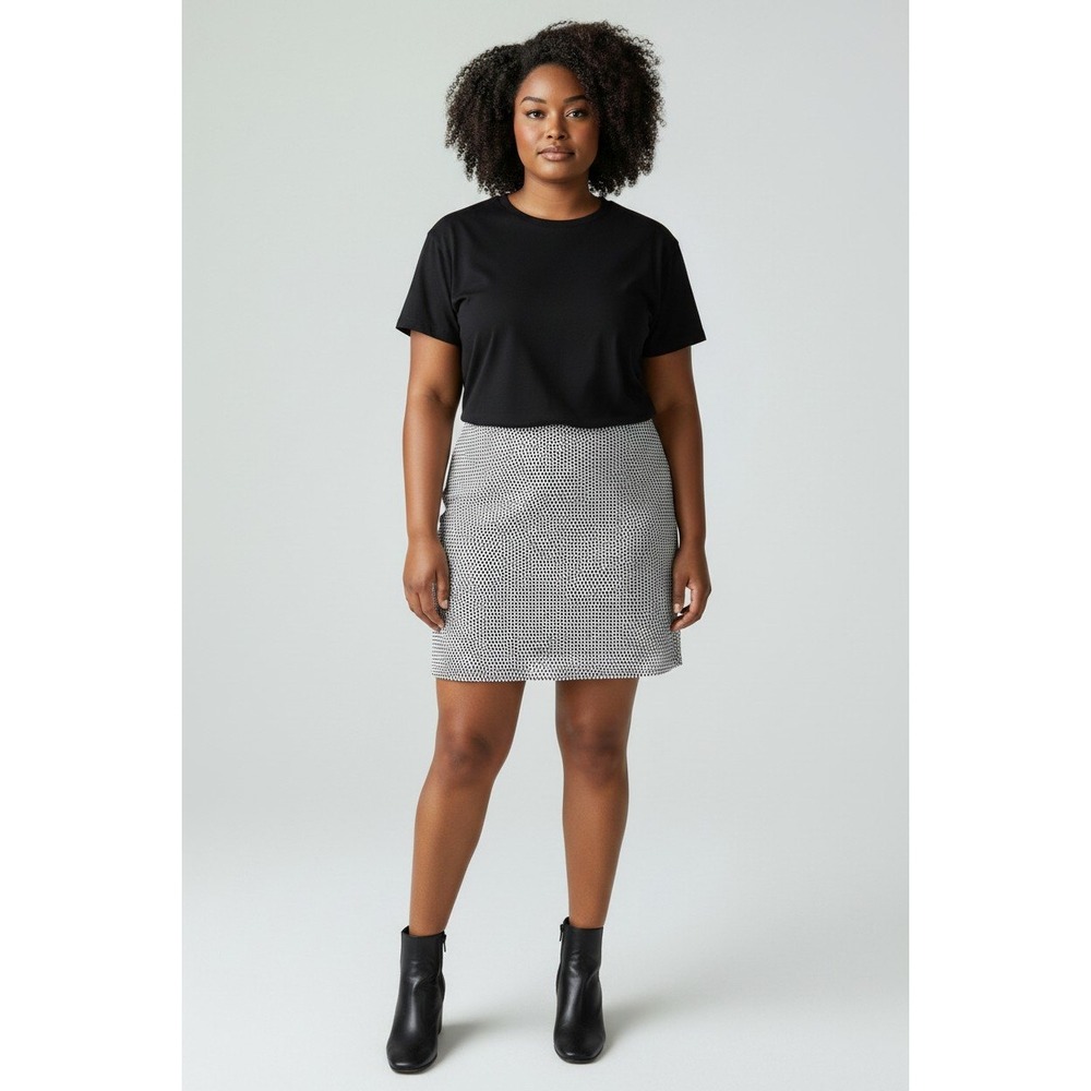 Alfani Black White Honeycomb Textured Pencil Skirt w/Zipper  Women's 16W
